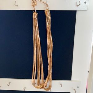 Gold-plated chunky layered necklace